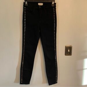 L’agence black studded cropped skinny jeans size 25